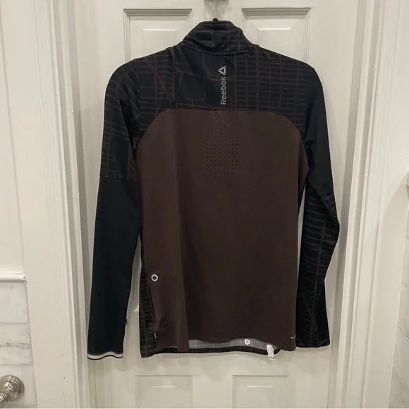Reebok Running Quarter Zip Pullover Black and Brown NYC Marathon Size S - Picture 4 of 6